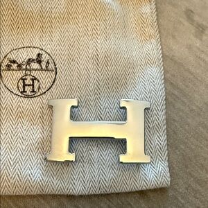 Hermes Belt buckle shiny silver